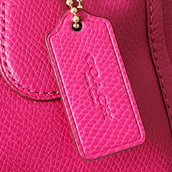 Coach New York Cross Grain Leather Baby Bennett Satchel Solid Pink Sling Strap - Picture 7 of 16